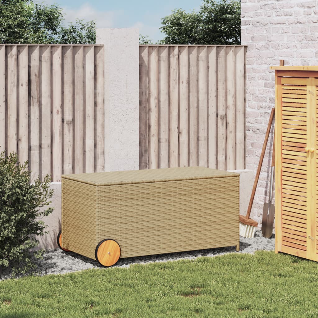 Dynbox med hjul blandad beige 190L konstrottning