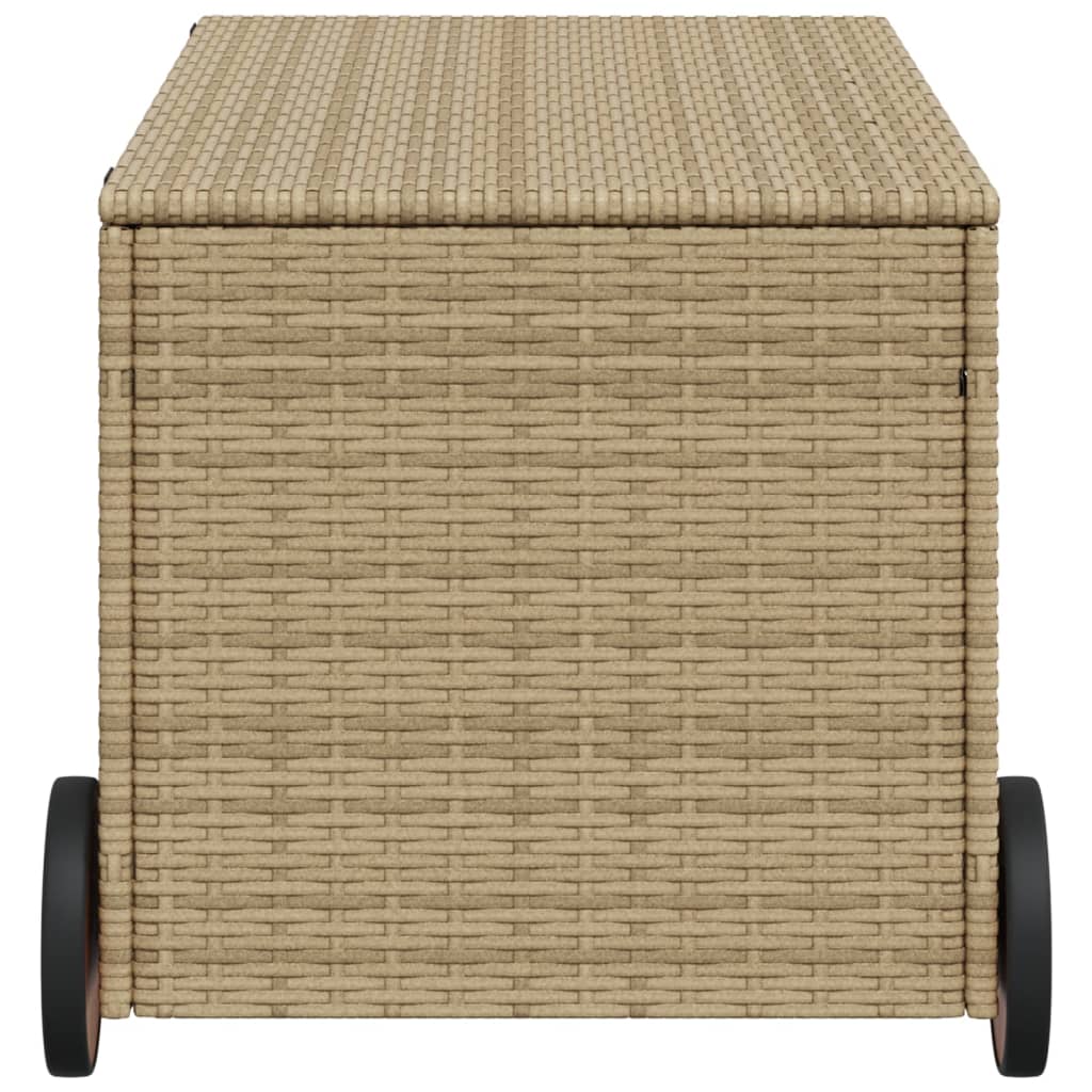Dynbox med hjul blandad beige 190L konstrottning