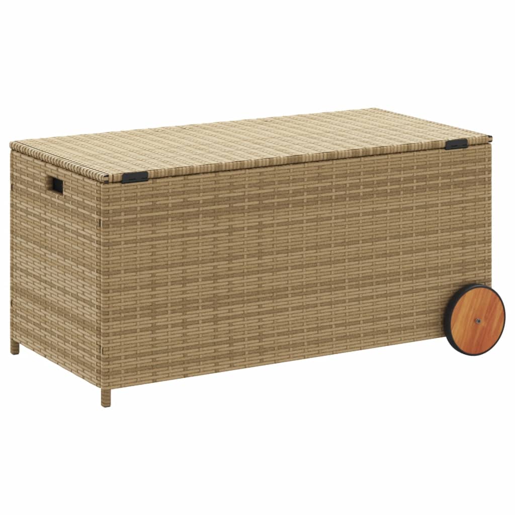 Dynbox med hjul blandad beige 190L konstrottning
