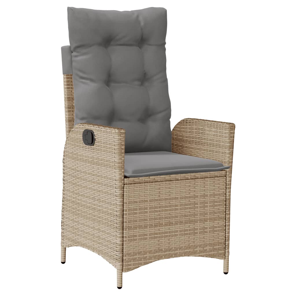 Matgrupp för trädgården med dynor 5 delar beige konstrotting