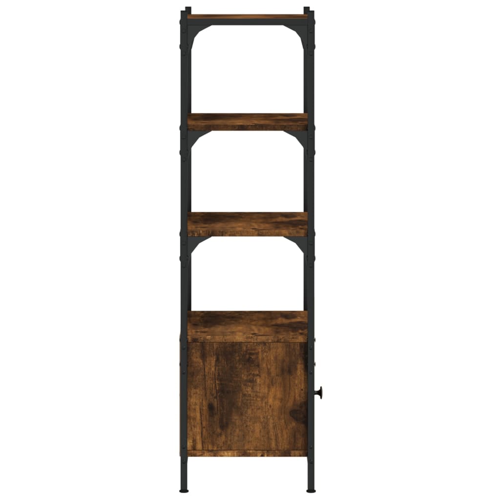 Bokhylla 3 hyllplan rökfärgad ek 41x30x109,5 cm konstruerat trä