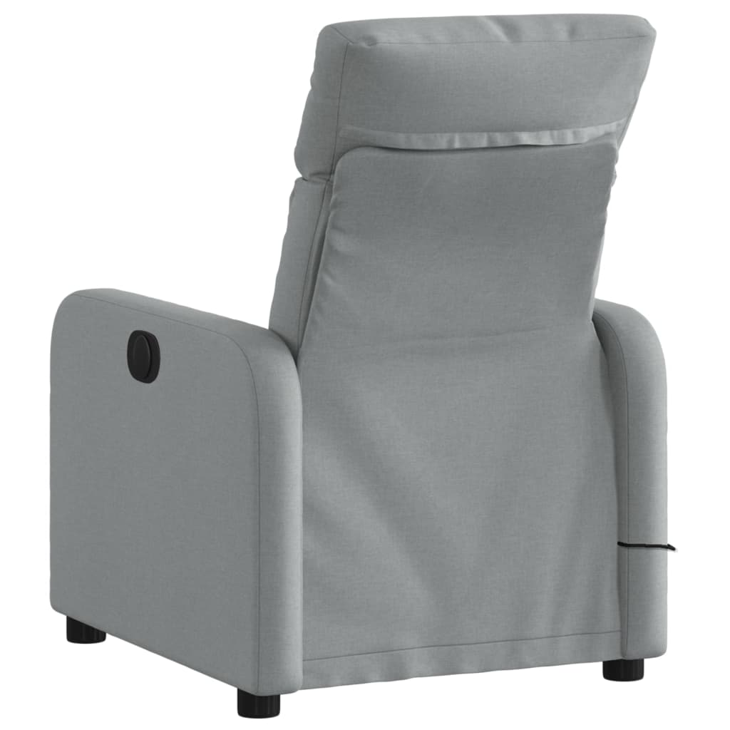 Massagefåtölj ljusgrå tyg