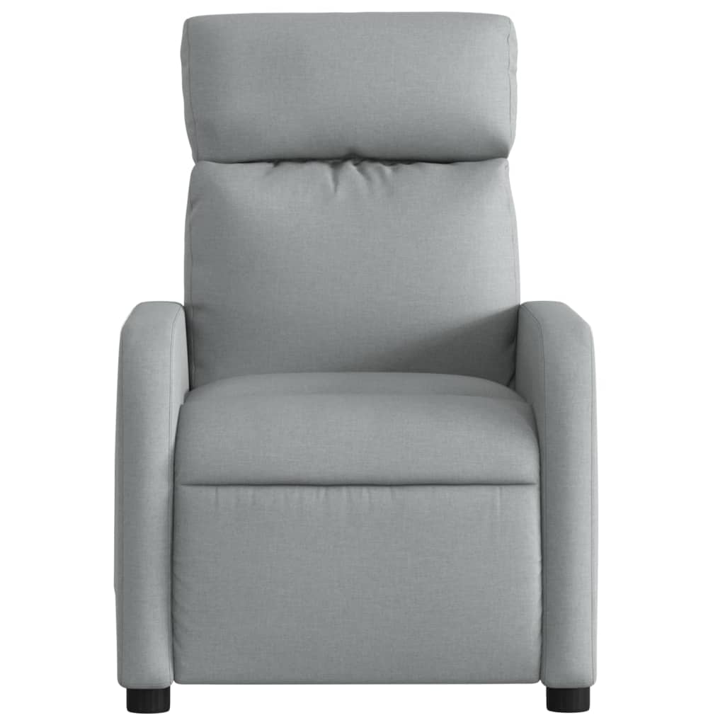 Massagefåtölj ljusgrå tyg