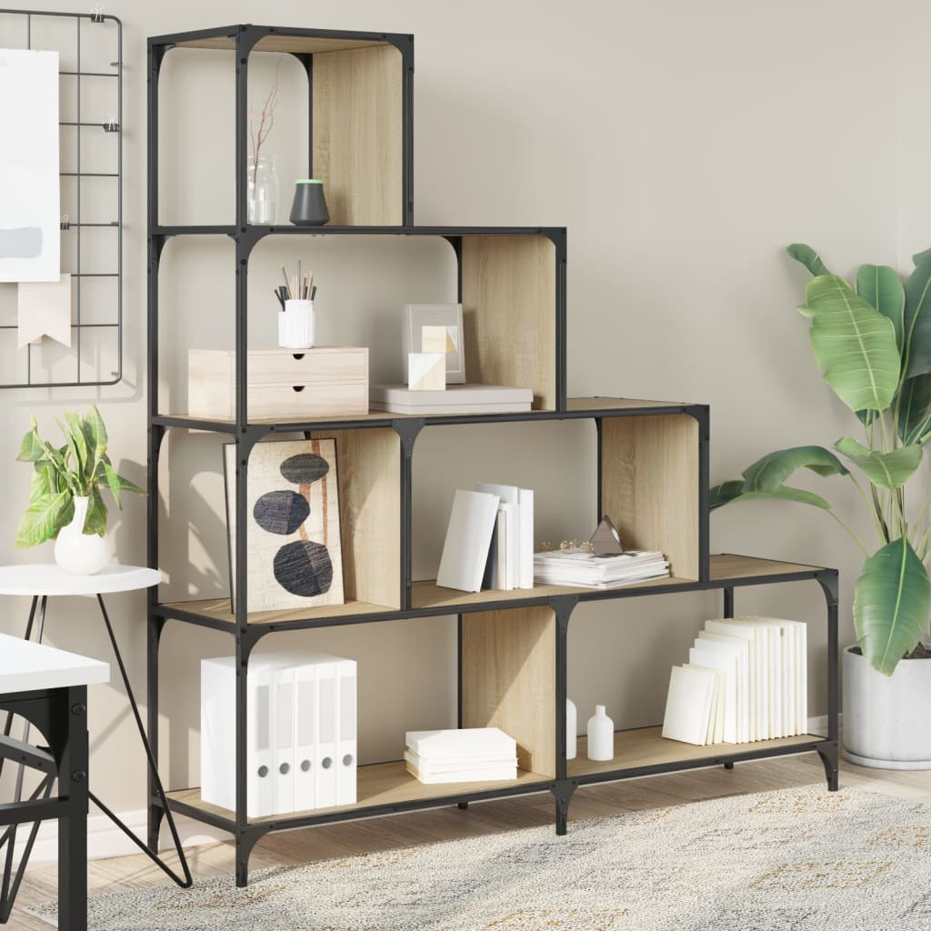 Bokhylla 4 hyllplan Sonoma ek 139x33,5x149cm konstruerat trä