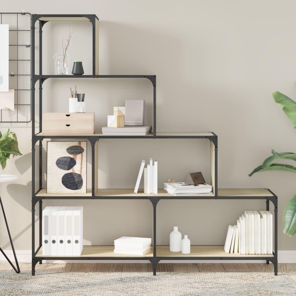 Bokhylla 4 hyllplan Sonoma ek 139x33,5x149cm konstruerat trä