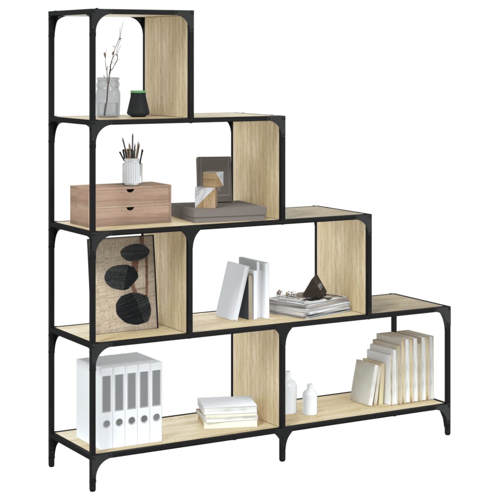 Bokhylla 4 hyllplan Sonoma ek 139x33,5x149cm konstruerat trä