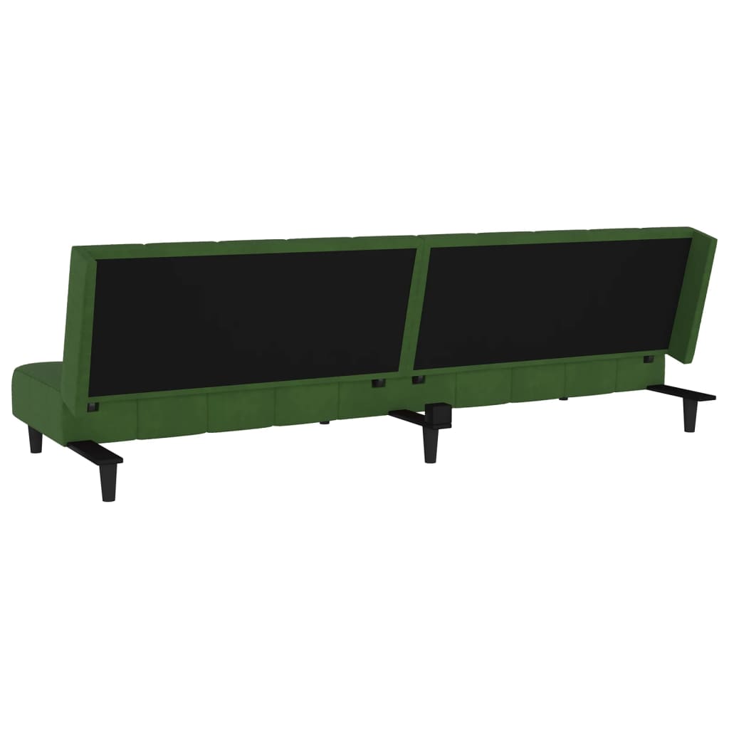 Bäddsoffa 2-sits mörkgrön sammet