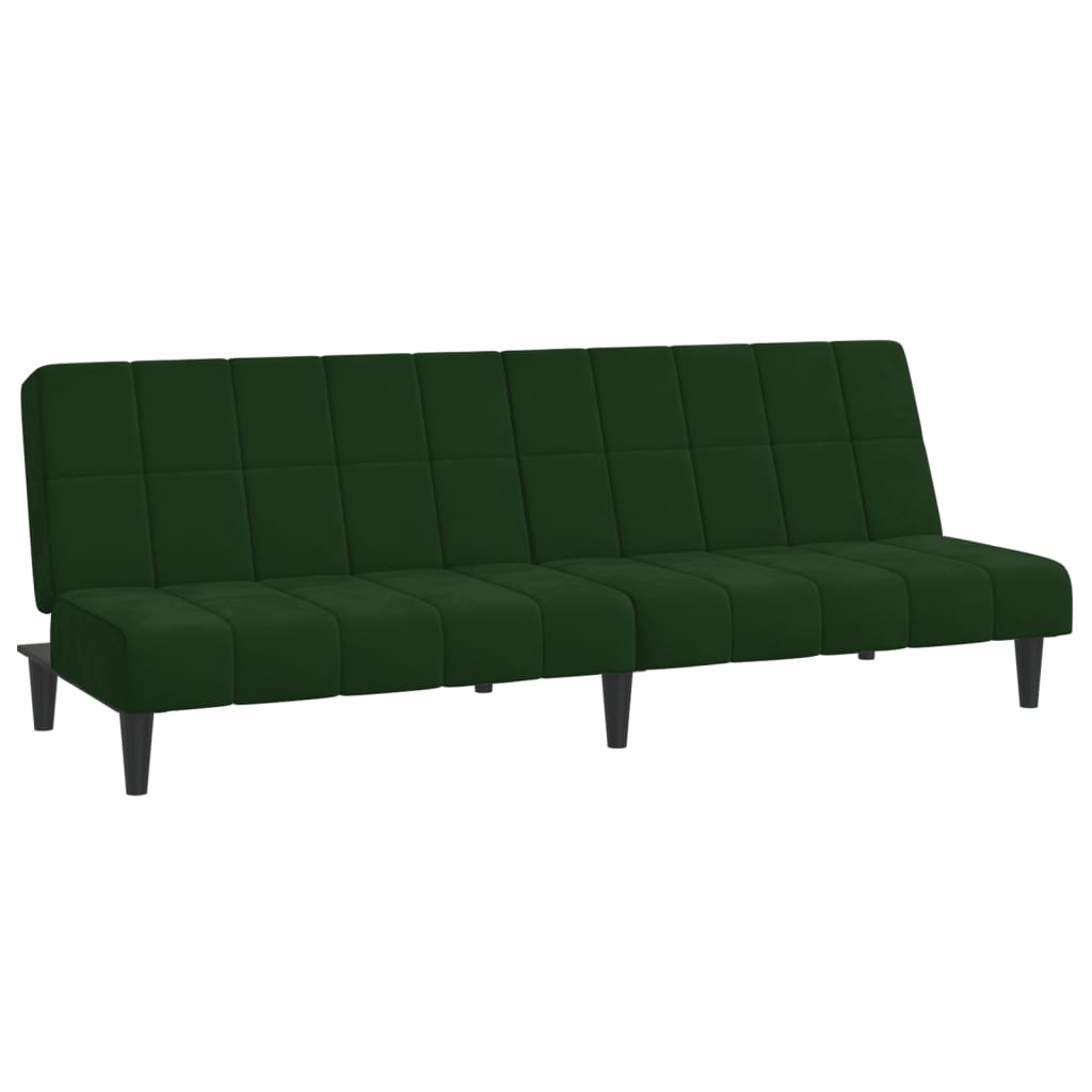 Bäddsoffa 2-sits mörkgrön sammet