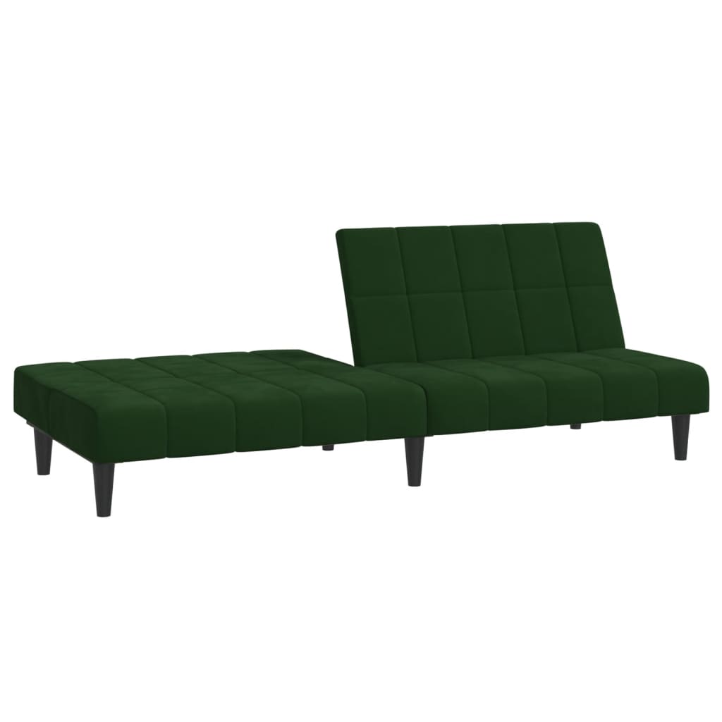 Bäddsoffa 2-sits mörkgrön sammet