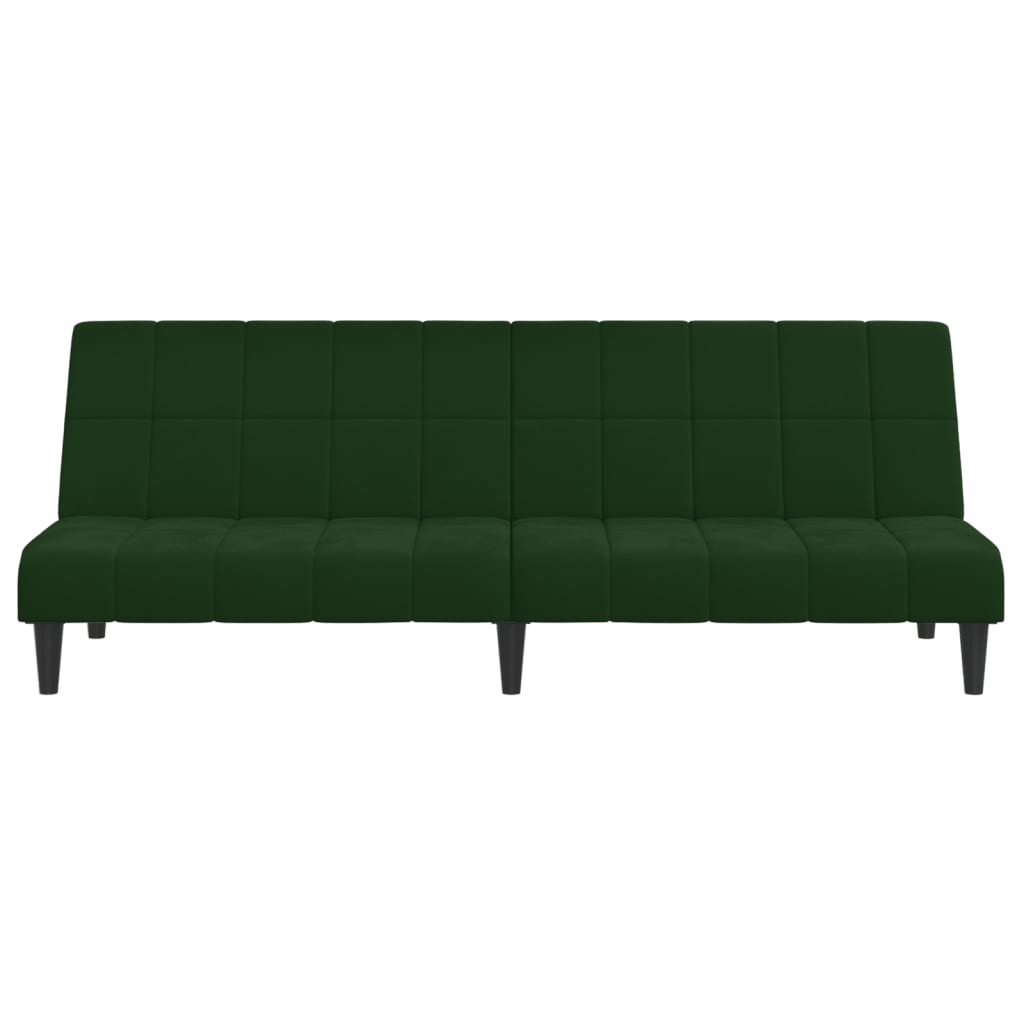 Bäddsoffa 2-sits mörkgrön sammet