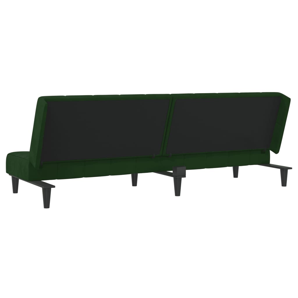 Bäddsoffa 2-sits mörkgrön sammet