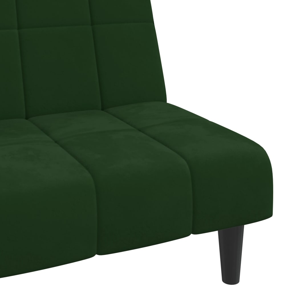 Bäddsoffa 2-sits mörkgrön sammet