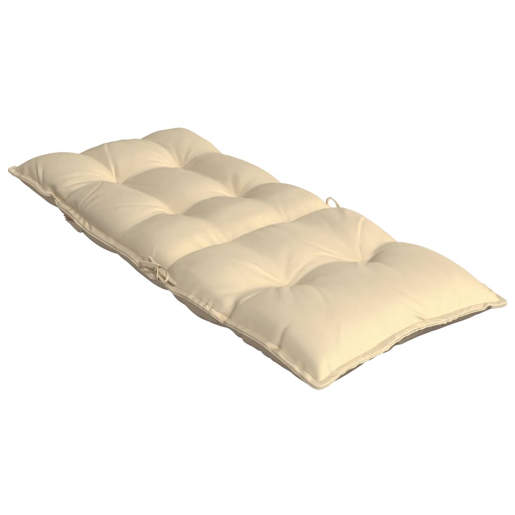 Stolsdynor för stolar med hög rygg 2 st beige oxfordtyg