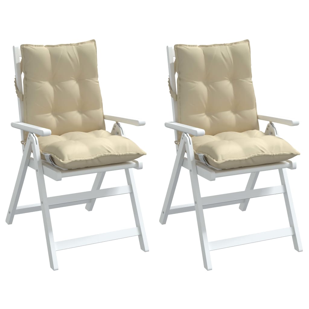 Stolsdynor låga 2 st beige oxfordtyg