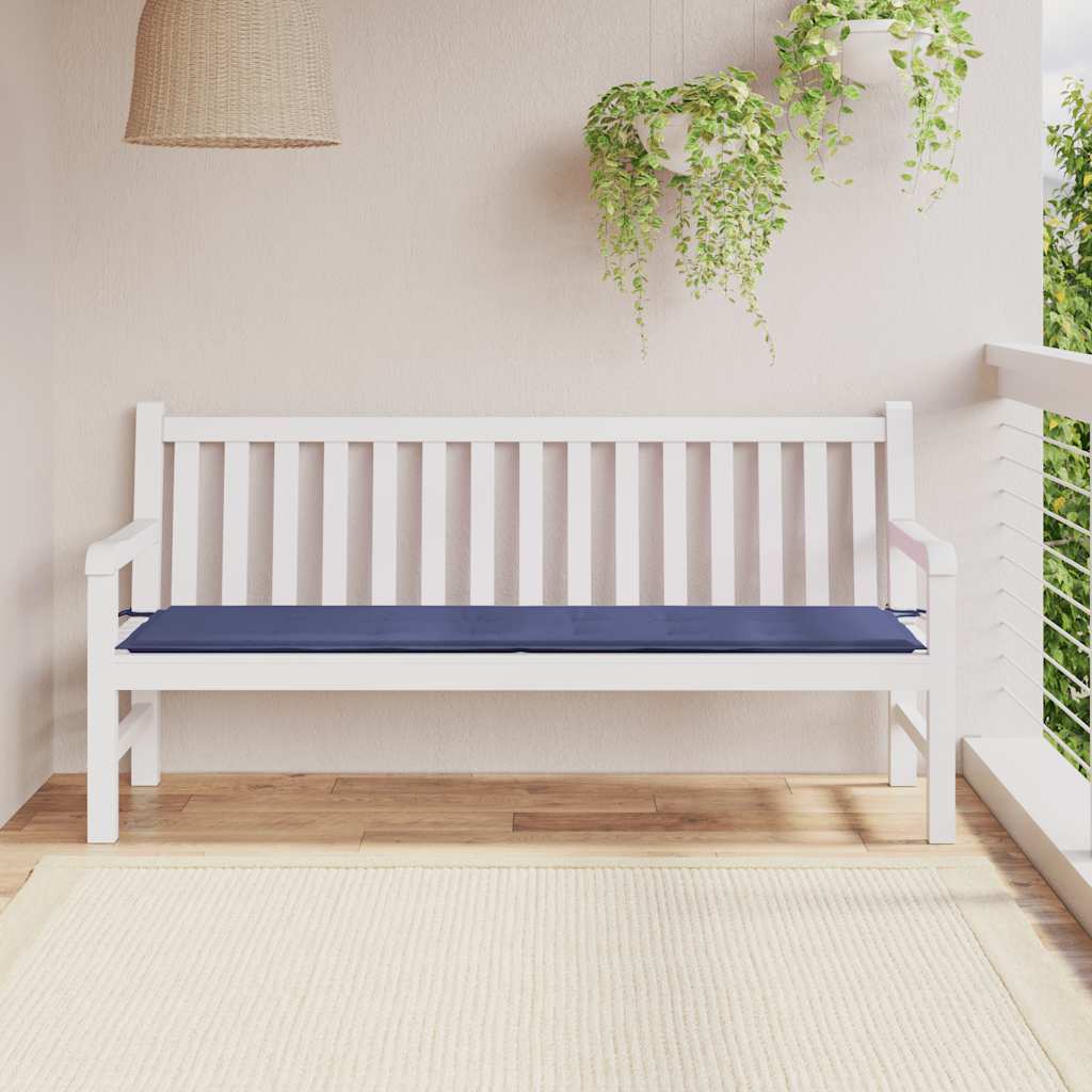 Bänkdyna för trädgården marinblå 180x50x3 cm oxfordtyg