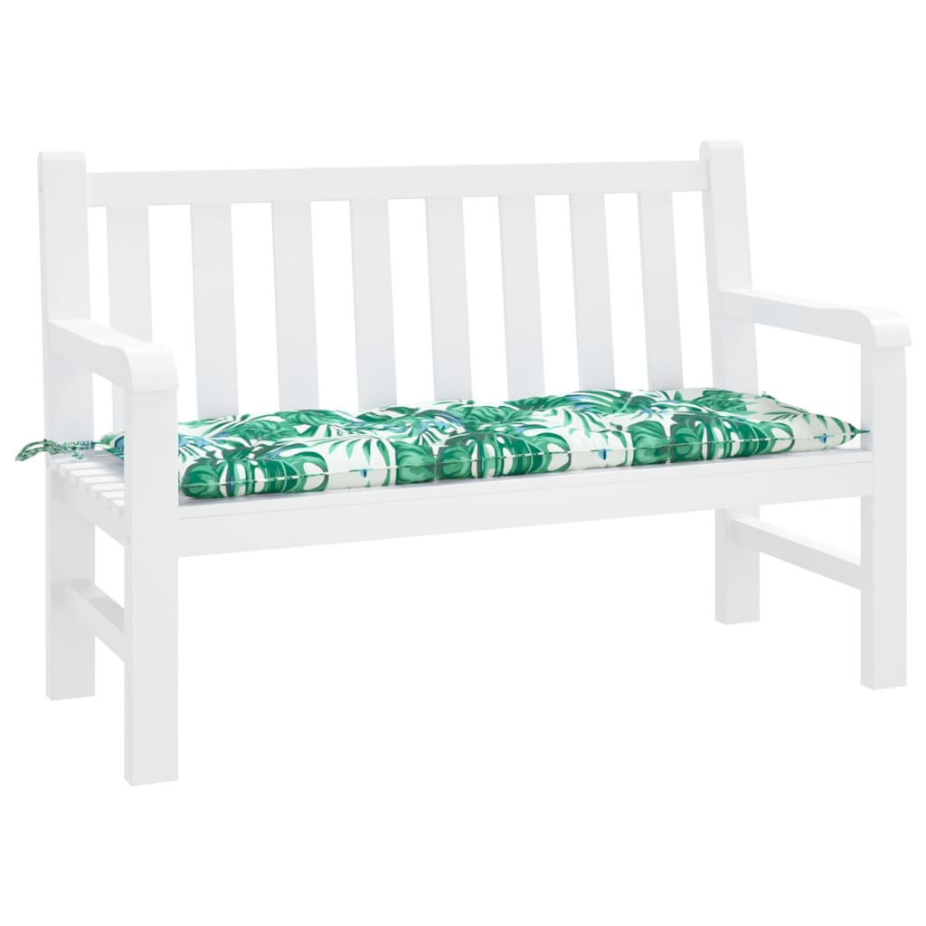 Bänkdyna för trädgården bladmönster 120x50x7cm oxfordtyg