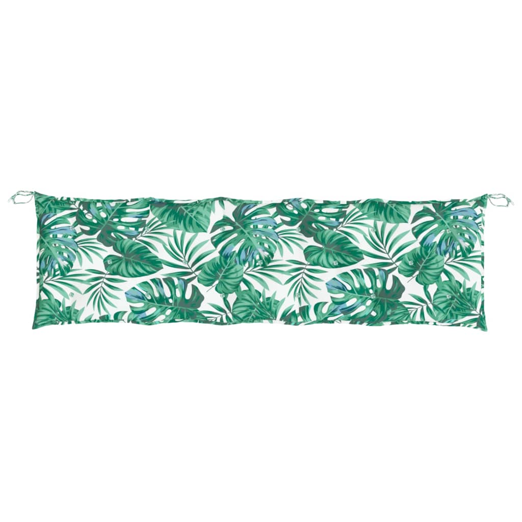 Bänkdynor för trädgården 2st bladmönster 180x50x7cm oxfordtyg