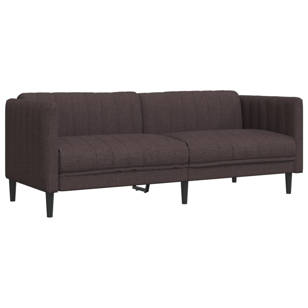Soffa 3-sits mörkbrun tyg