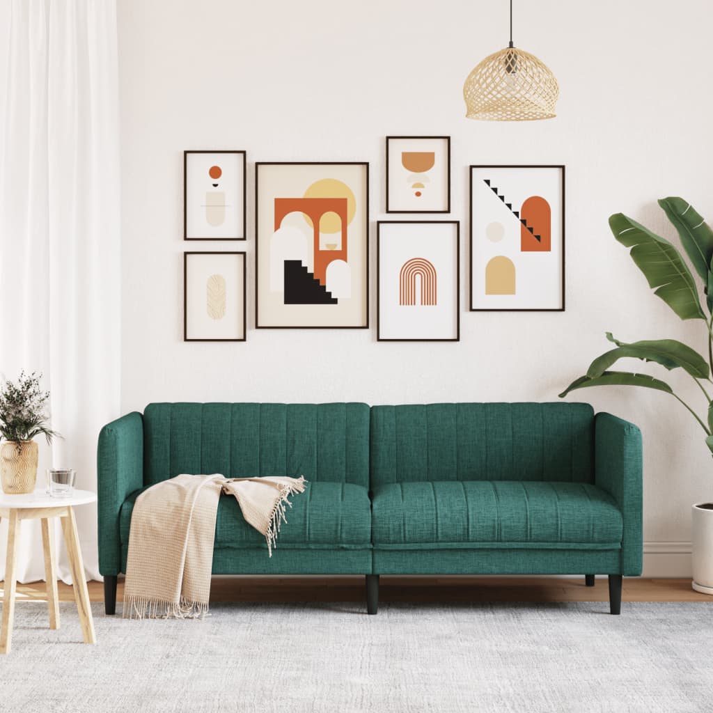 Soffa 3-sits mörkgrön tyg