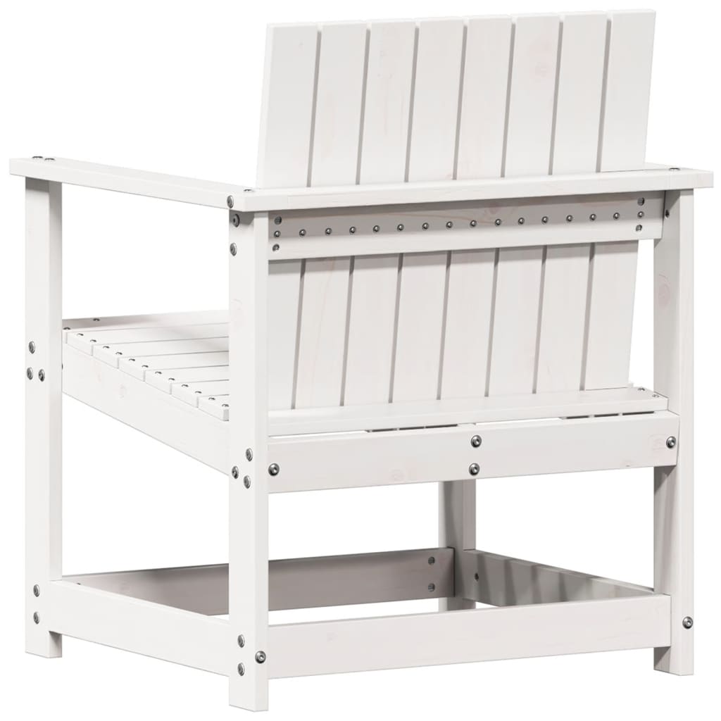 Trädgårdsstol vit 62x56x77 cm massiv furu