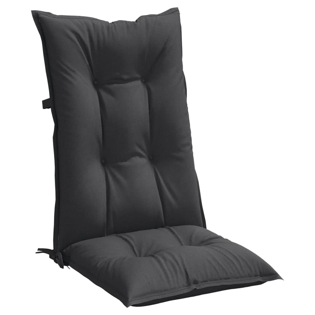 Stolsdynor högt ryggstöd 6 st melerad antracit 120x50x7 cm tyg