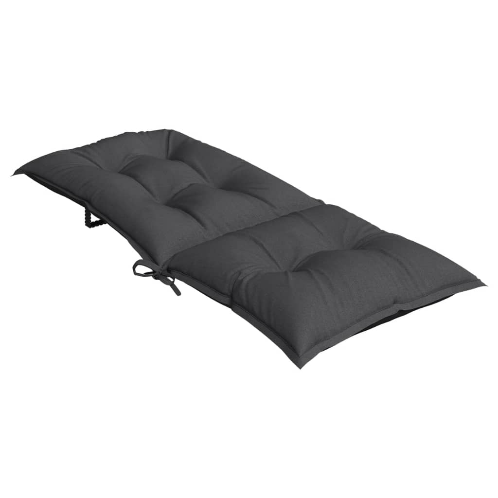 Stolsdynor högt ryggstöd 6 st melerad antracit 120x50x7 cm tyg