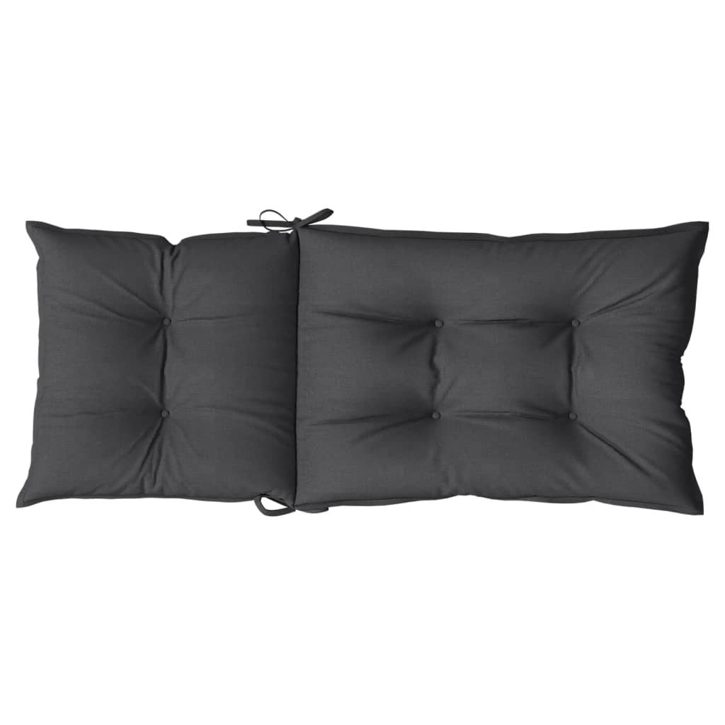 Stolsdynor högt ryggstöd 6 st melerad antracit 120x50x7 cm tyg