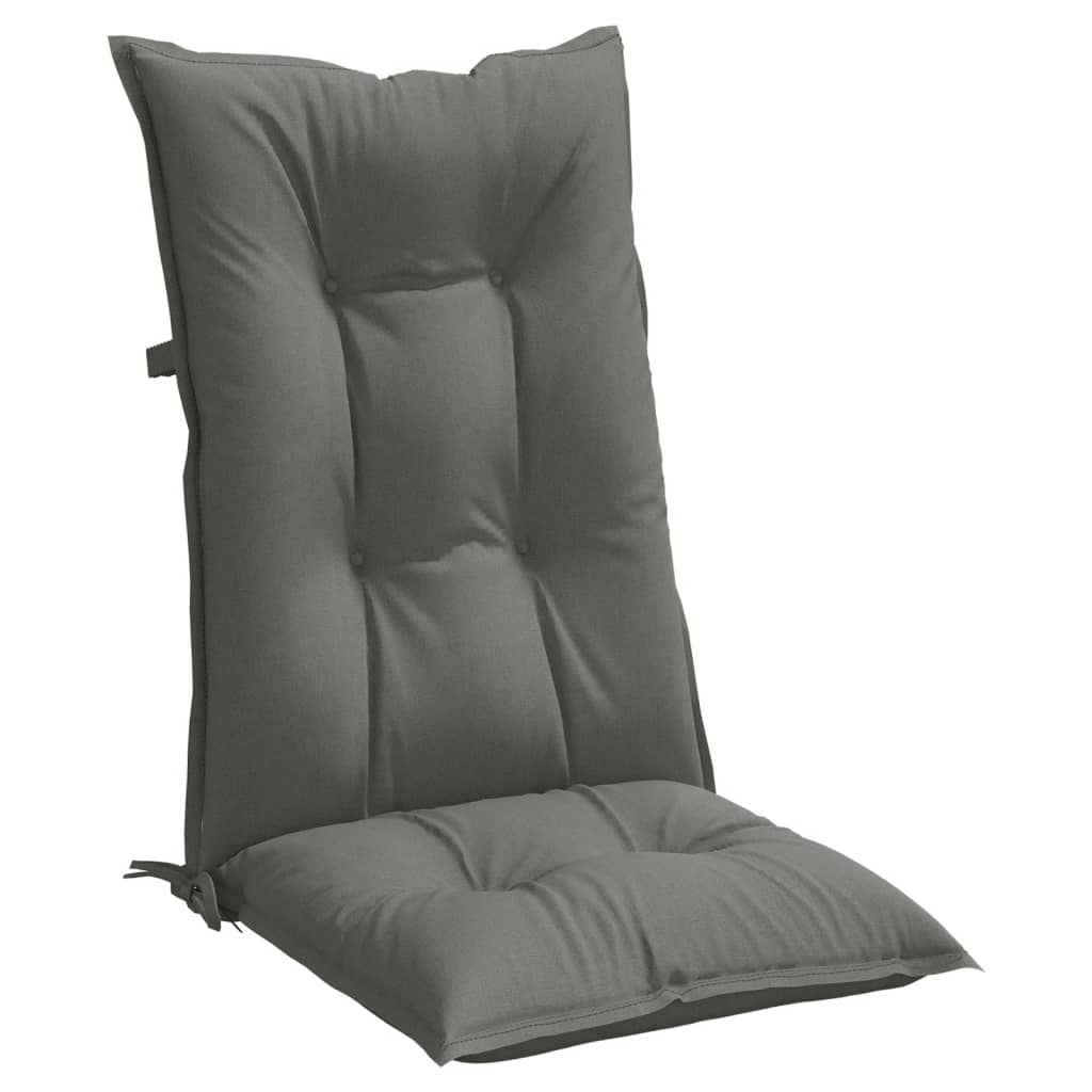 Stolsdynor högt ryggstöd 2 st melerad mörkgrå 120x50x7 cm tyg
