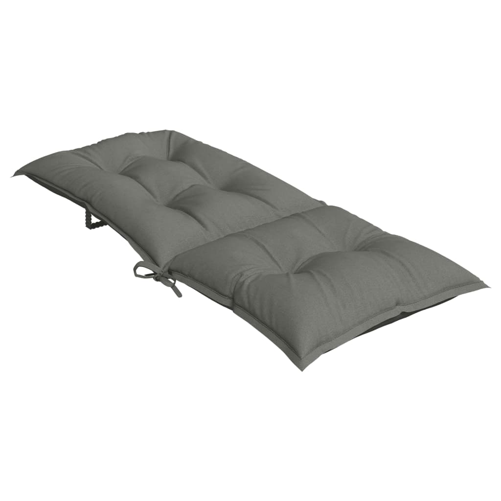 Stolsdynor högt ryggstöd 2 st melerad mörkgrå 120x50x7 cm tyg
