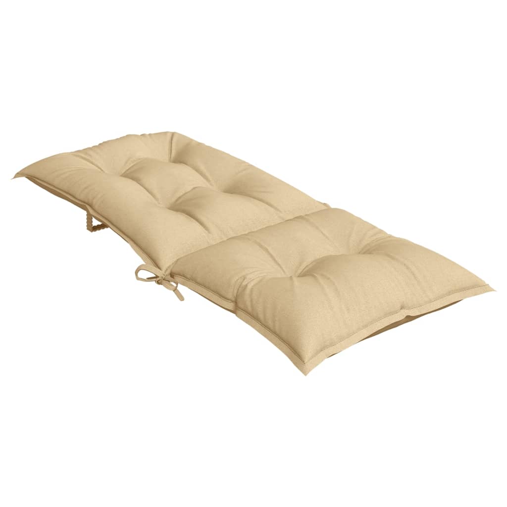 Stolsdynor högt ryggstöd 2 st melerad beige 120x50x7 cm tyg