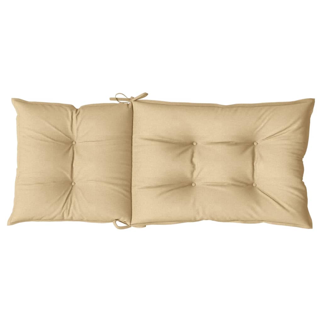 Stolsdynor högt ryggstöd 2 st melerad beige 120x50x7 cm tyg