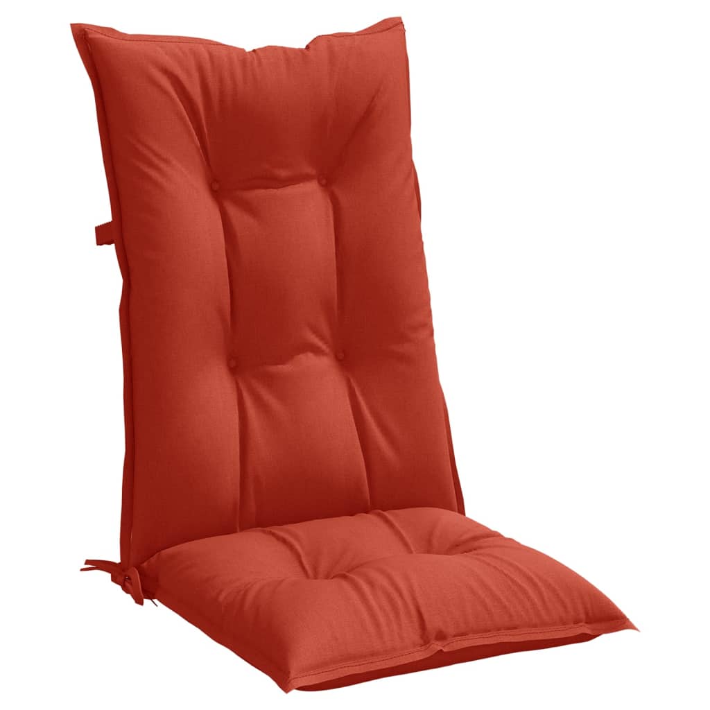 Stolsdynor högt ryggstöd 6 st melerad röd 120x50x7 cm tyg