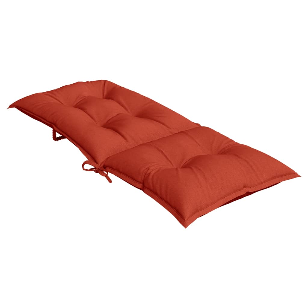 Stolsdynor högt ryggstöd 6 st melerad röd 120x50x7 cm tyg