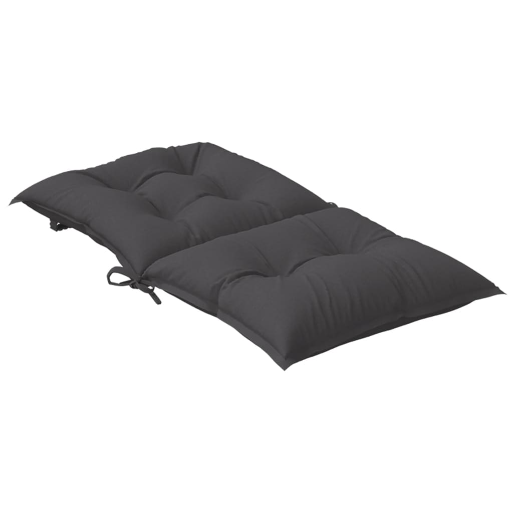 Stolsdynor lågt ryggstöd 2 st melerad antracit 100x50x7 cm tyg