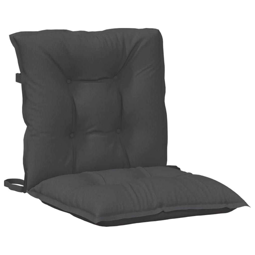 Stolsdynor lågt ryggstöd 6 st melerad antracit 100x50x7 cm tyg