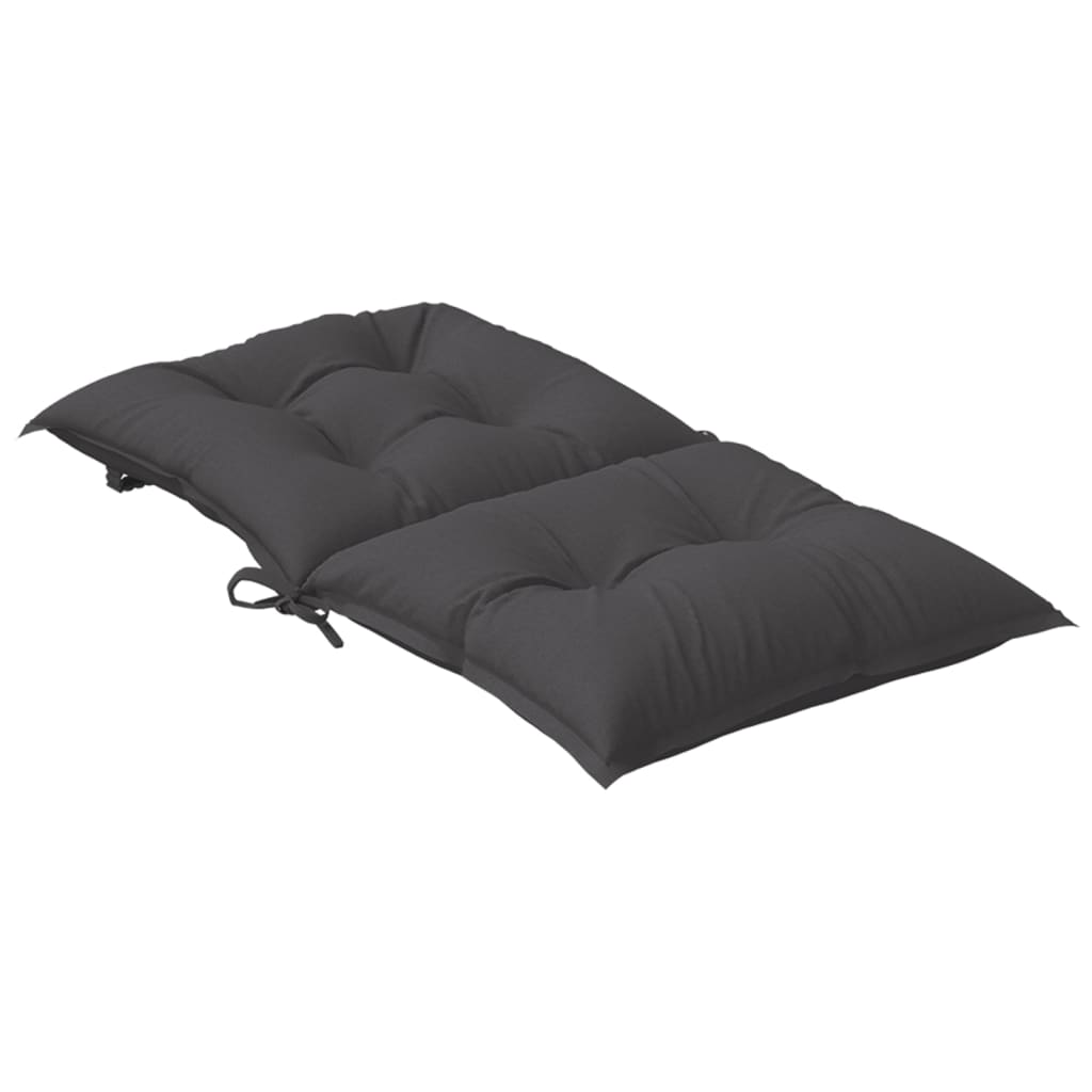 Stolsdynor lågt ryggstöd 6 st melerad antracit 100x50x7 cm tyg