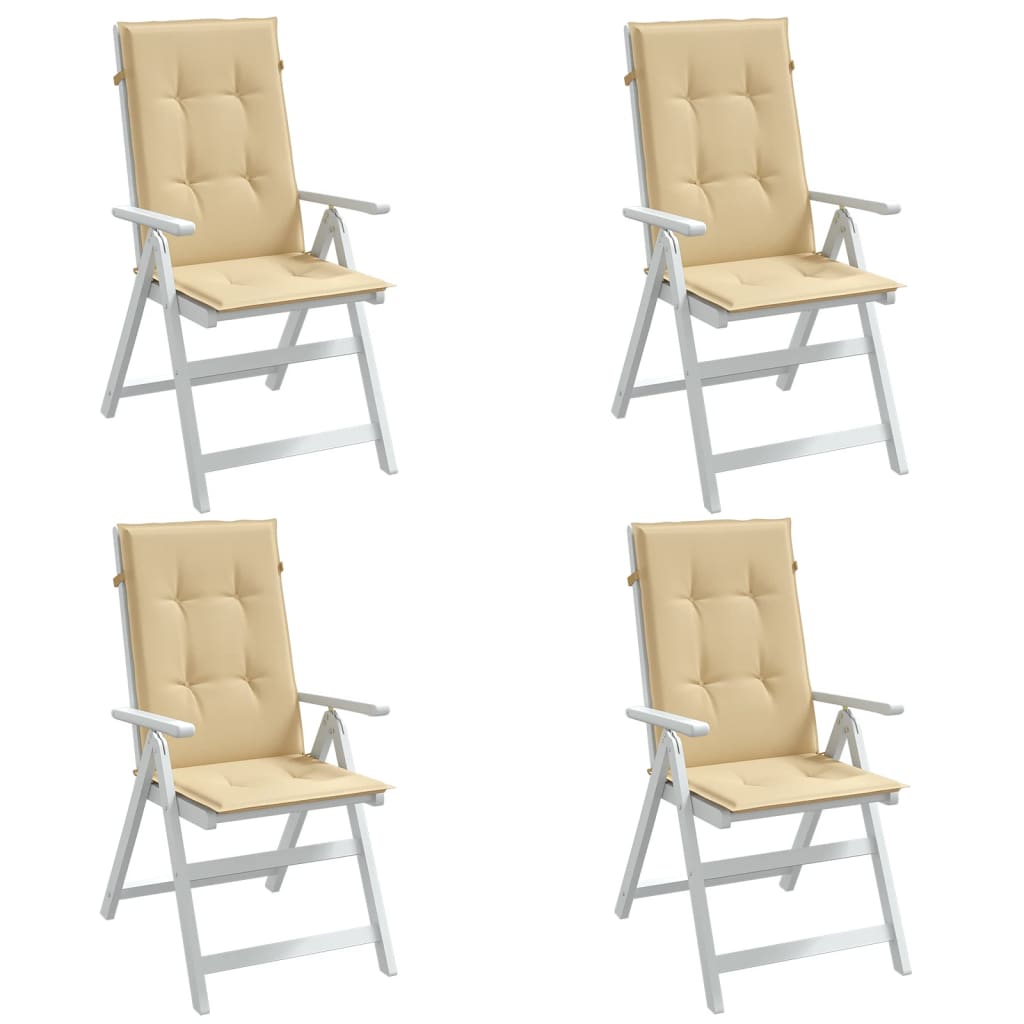 Stolsdynor högt ryggstöd 4 st melerad beige 120x50x4 cm tyg
