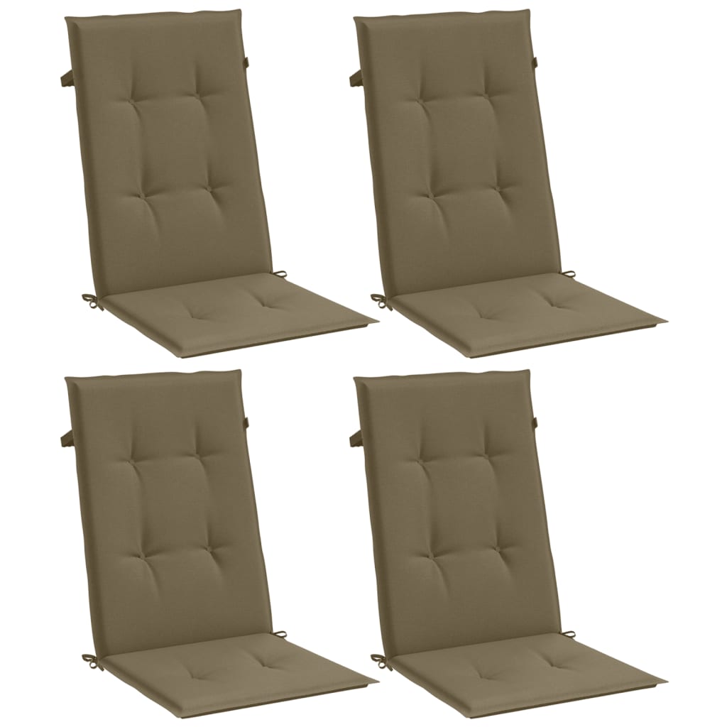 Stolsdynor högt ryggstöd 4 st melerad taupe 120x50x4 cm tyg