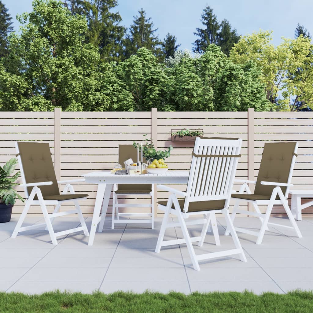 Stolsdynor högt ryggstöd 4 st melerad taupe 120x50x4 cm tyg
