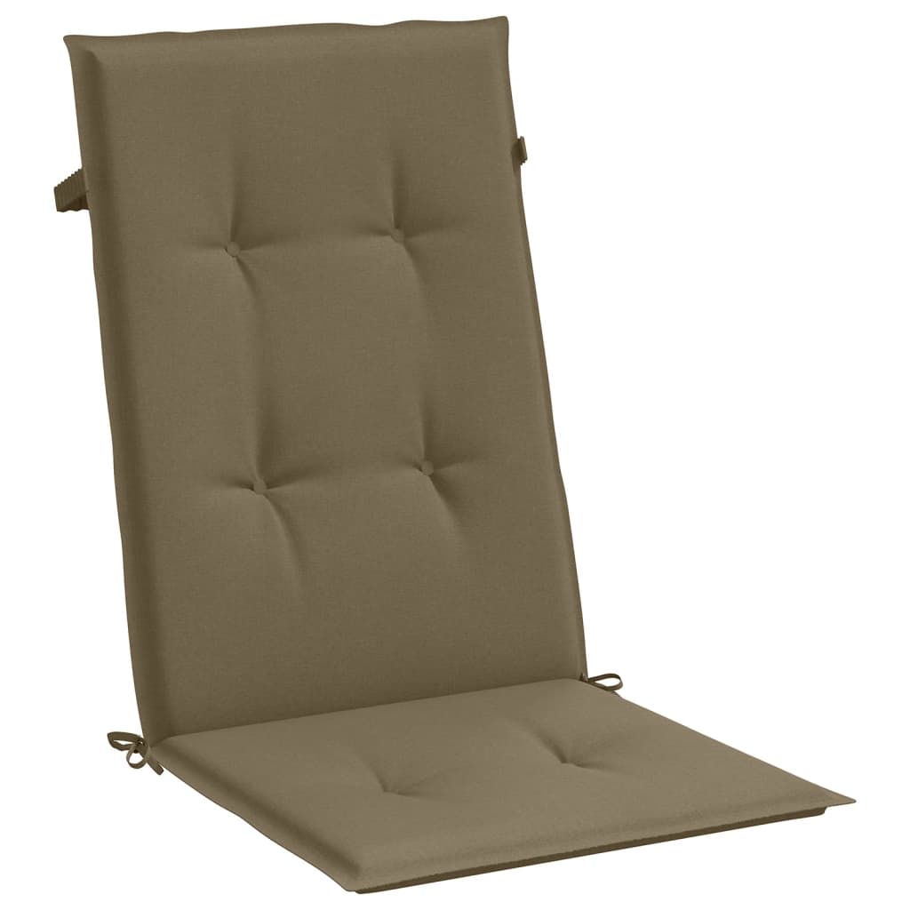 Stolsdynor högt ryggstöd 4 st melerad taupe 120x50x4 cm tyg