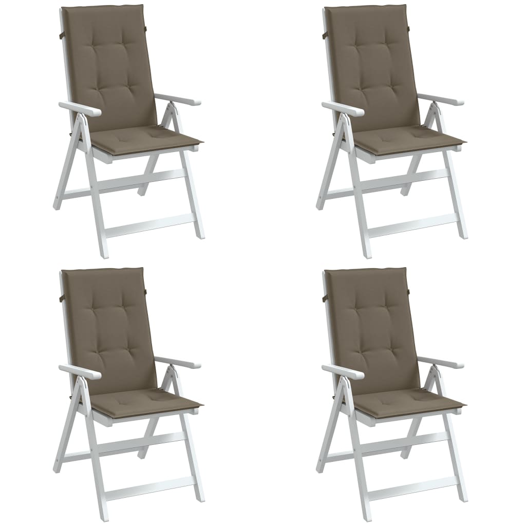 Stolsdynor högt ryggstöd 4 st melerad taupe 120x50x4 cm tyg