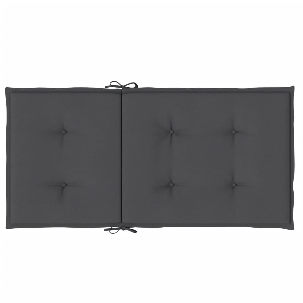 Stolsdynor lågt ryggstöd 4 st melerad antracit 100x50x4 cm tyg