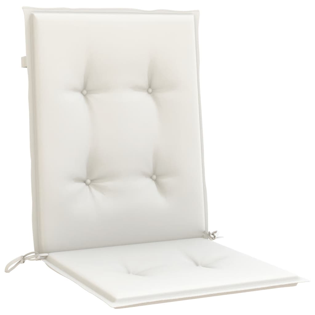 Stolsdynor lågt ryggstöd 2 st melerad gräddvit 100x50x4 cm tyg