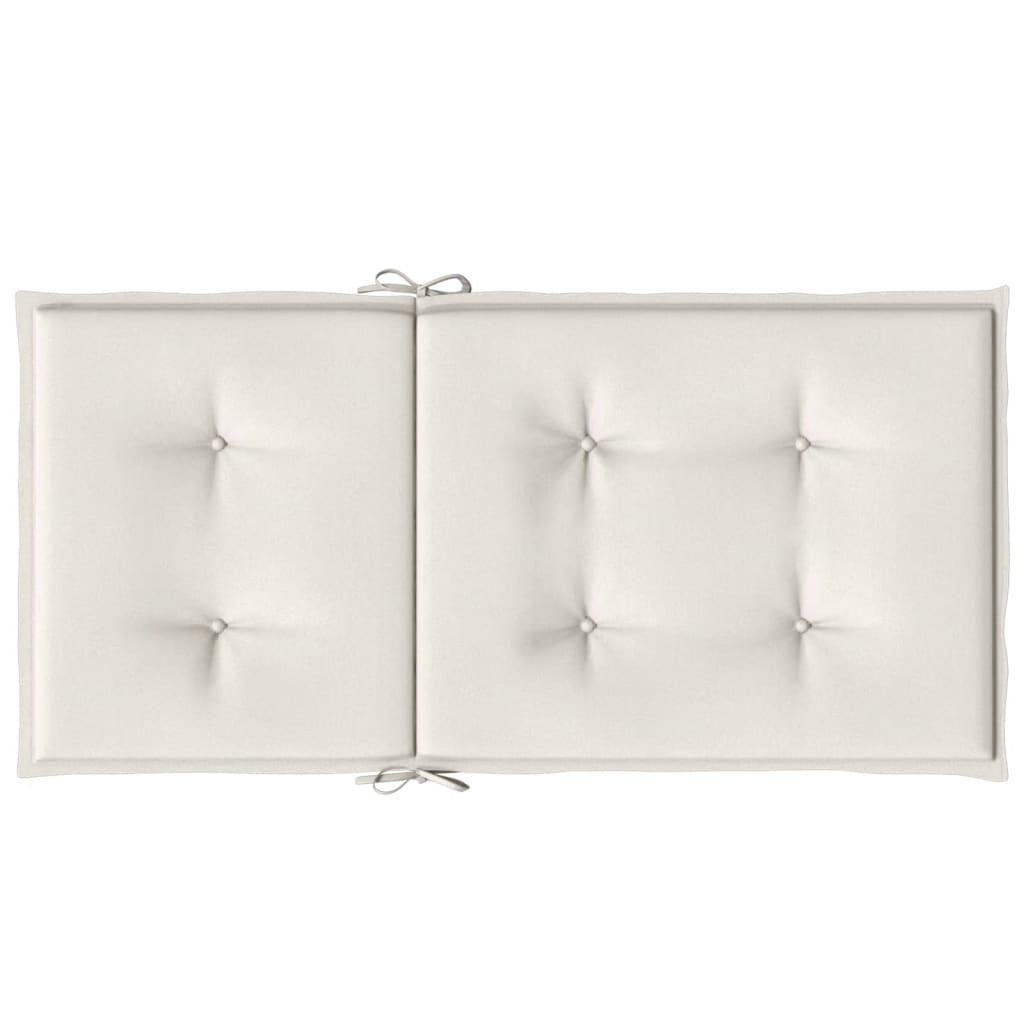 Stolsdynor lågt ryggstöd 2 st melerad gräddvit 100x50x4 cm tyg