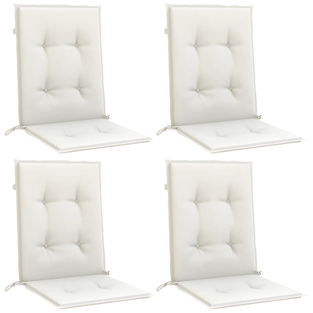 Stolsdynor lågt ryggstöd 4 st melerad gräddvit 100x50x4 cm tyg