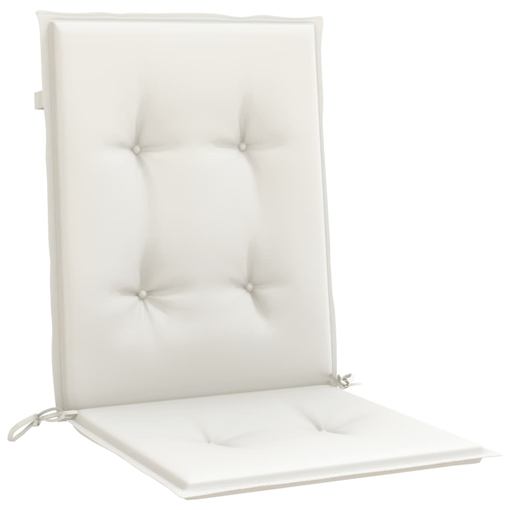 Stolsdynor lågt ryggstöd 4 st melerad gräddvit 100x50x4 cm tyg
