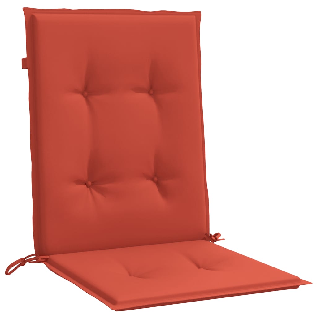 Stolsdynor lågt ryggstöd 2 st melerad röd 100x50x4 cm tyg