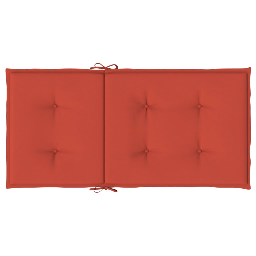 Stolsdynor lågt ryggstöd 2 st melerad röd 100x50x4 cm tyg