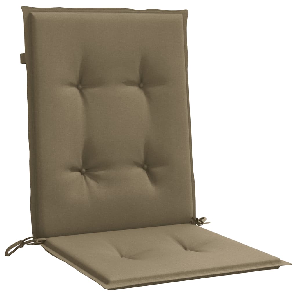 Stolsdynor lågt ryggstöd 6 st melerad taupe 100x50x4 cm tyg