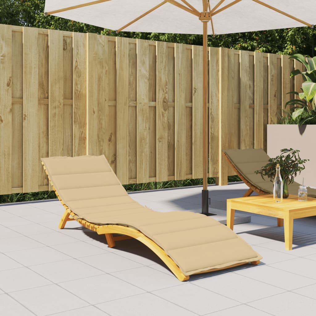 Solsängsdyna melerad beige 200x60x4 cm tyg